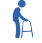Human figure Icon with walking stick